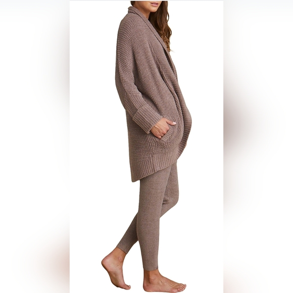 Barefoot Dreams CozyChic Lite Waffle Cocoon Cardigan Driftwood S/M - Picture 4 of 12